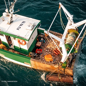 Pêcherie de coquilles Saint-Jacques à la drague de la baie de Saint-Brieuc