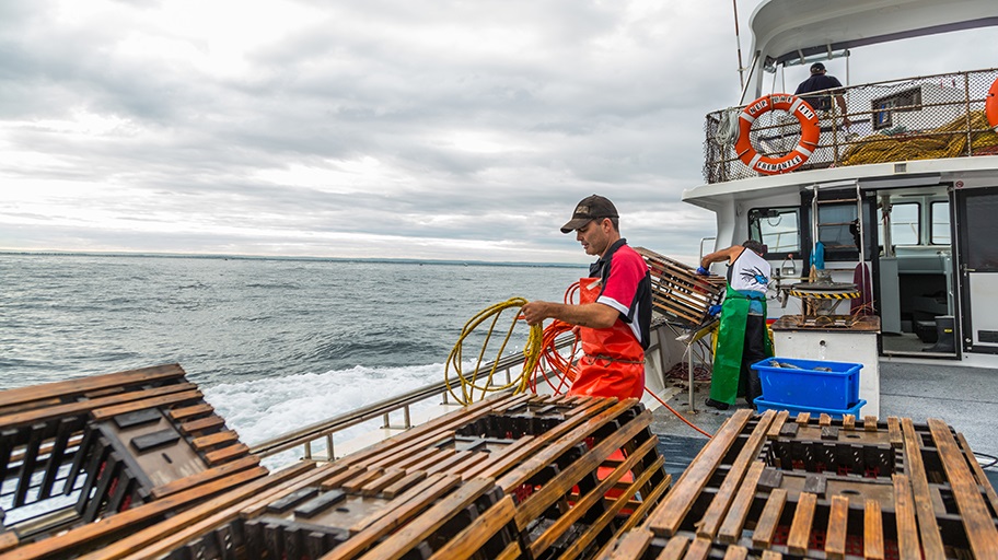 Western Australia Rock Lobster fishermen with equipment